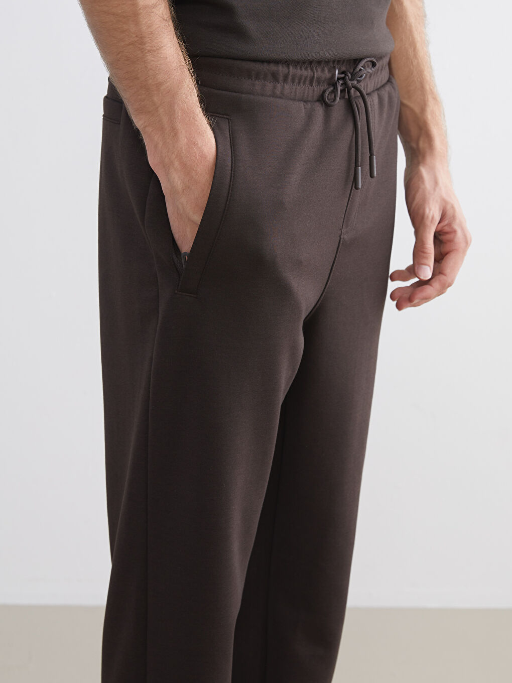 Kahverengi Standart Kalıp Erkek Eşofman Altı-3