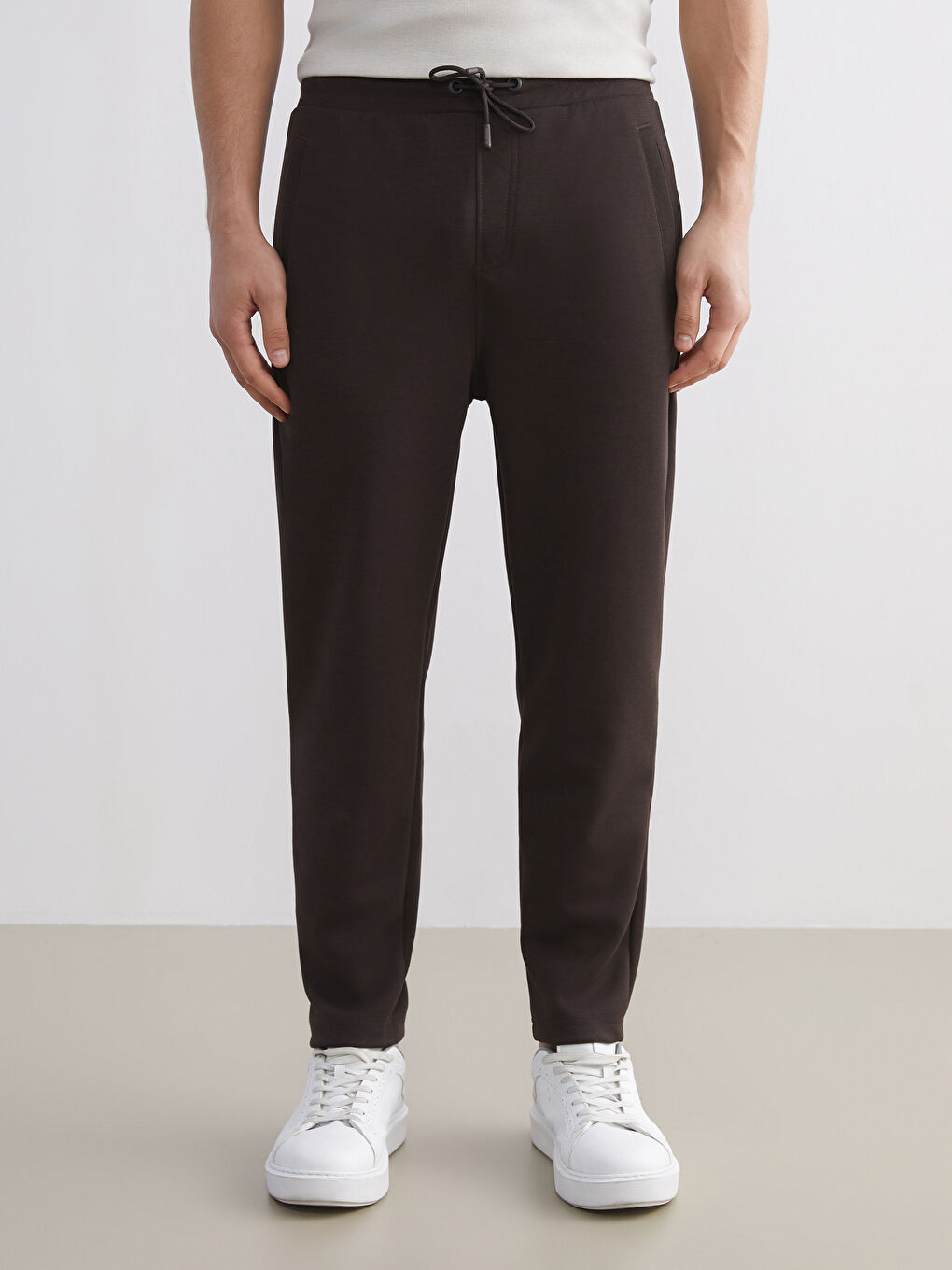 Kahverengi Standart Kalıp Erkek Eşofman Altı-1