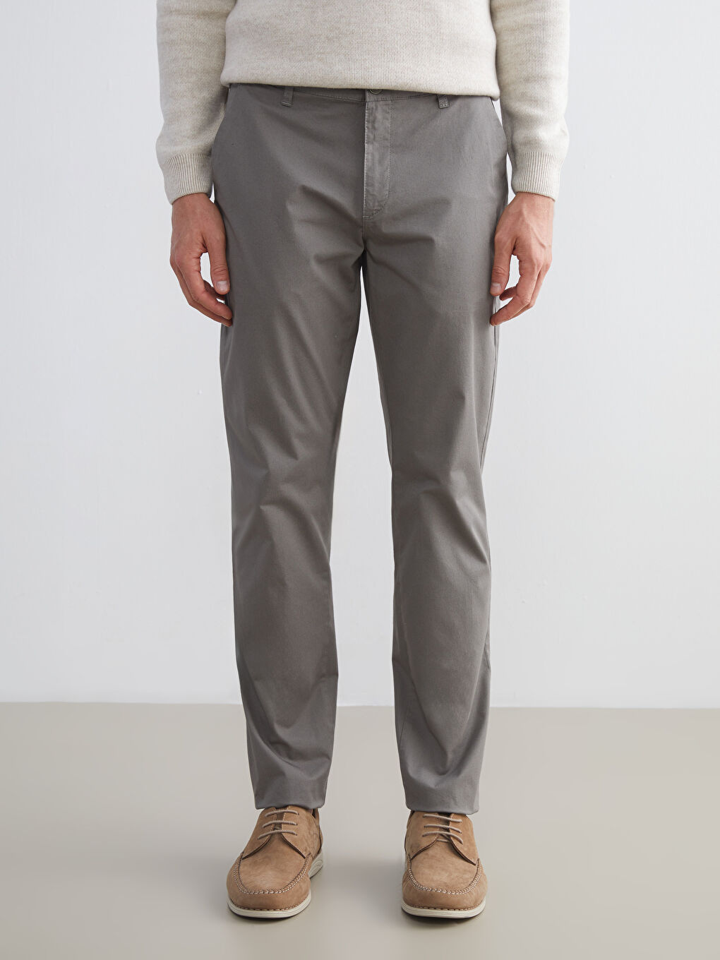 Haki Standart Kalıp Erkek Chino Pantolon-1