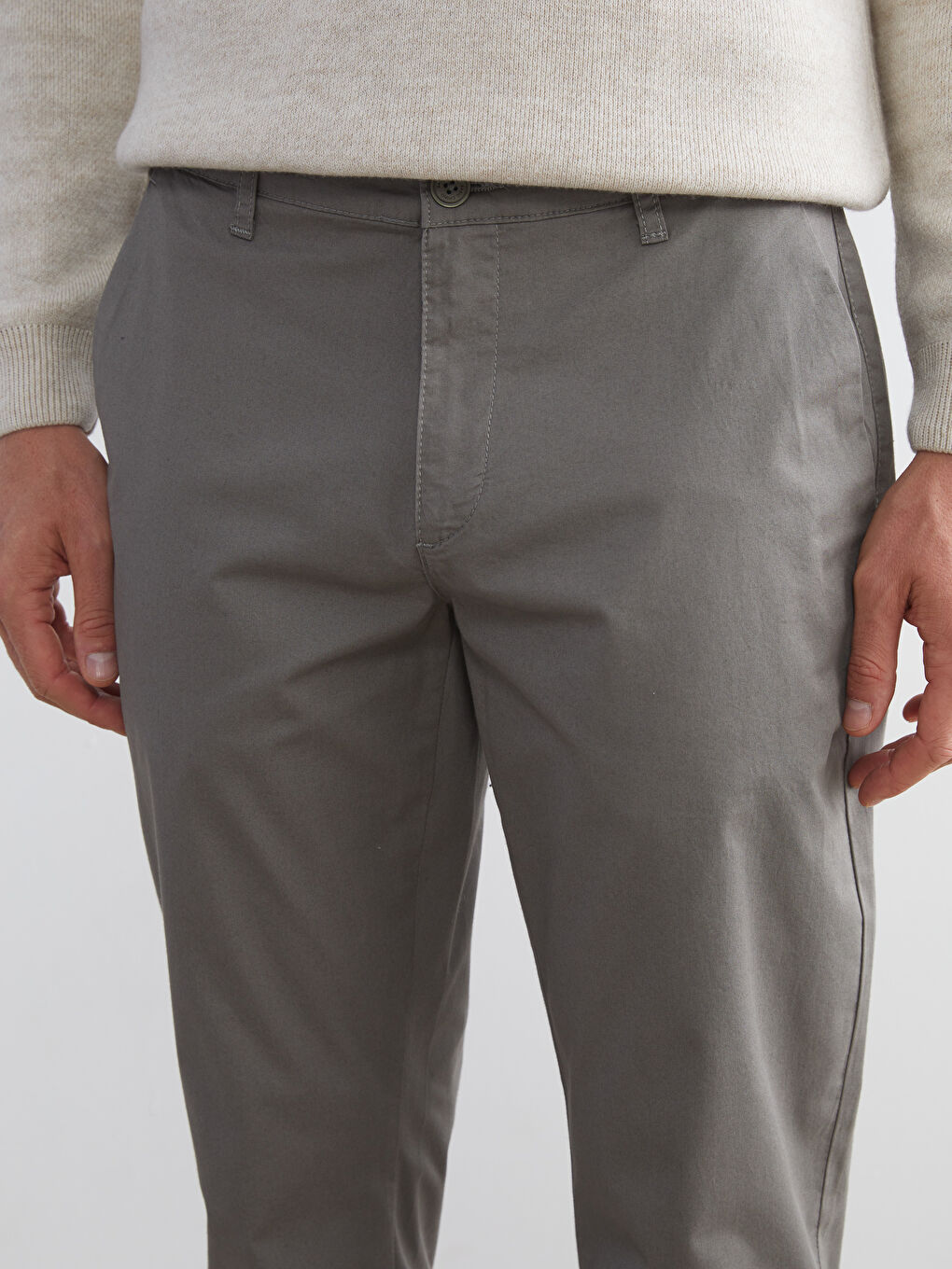 Haki Standart Kalıp Erkek Chino Pantolon-2