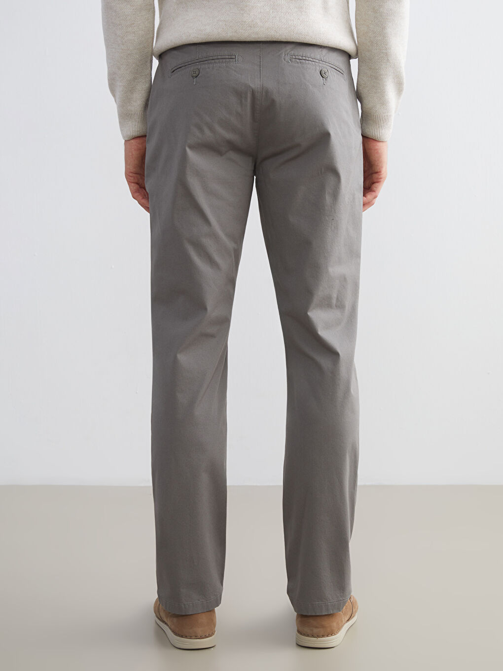 Haki Standart Kalıp Erkek Chino Pantolon-3