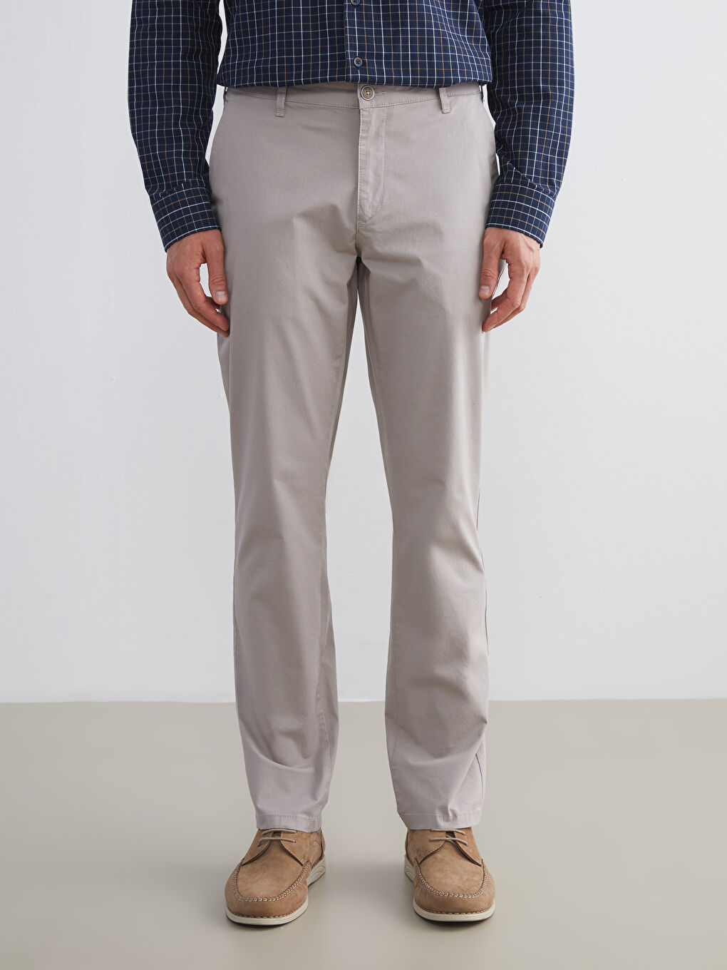 Bej Standart Kalıp Erkek Chino Pantolon-2
