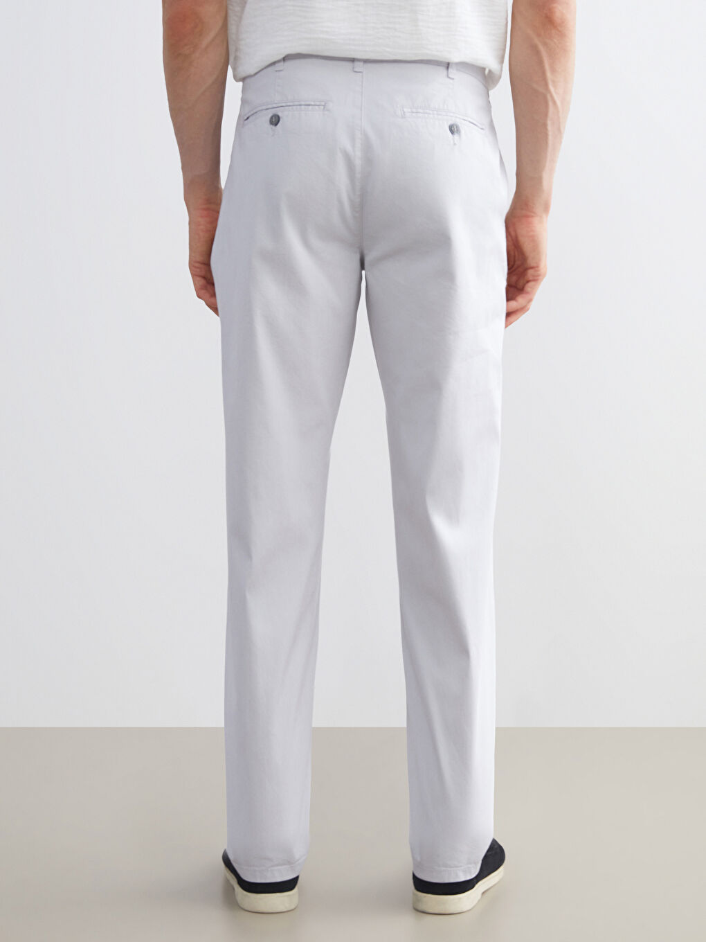 Gri Standart Kalıp Erkek Chino Pantolon-3