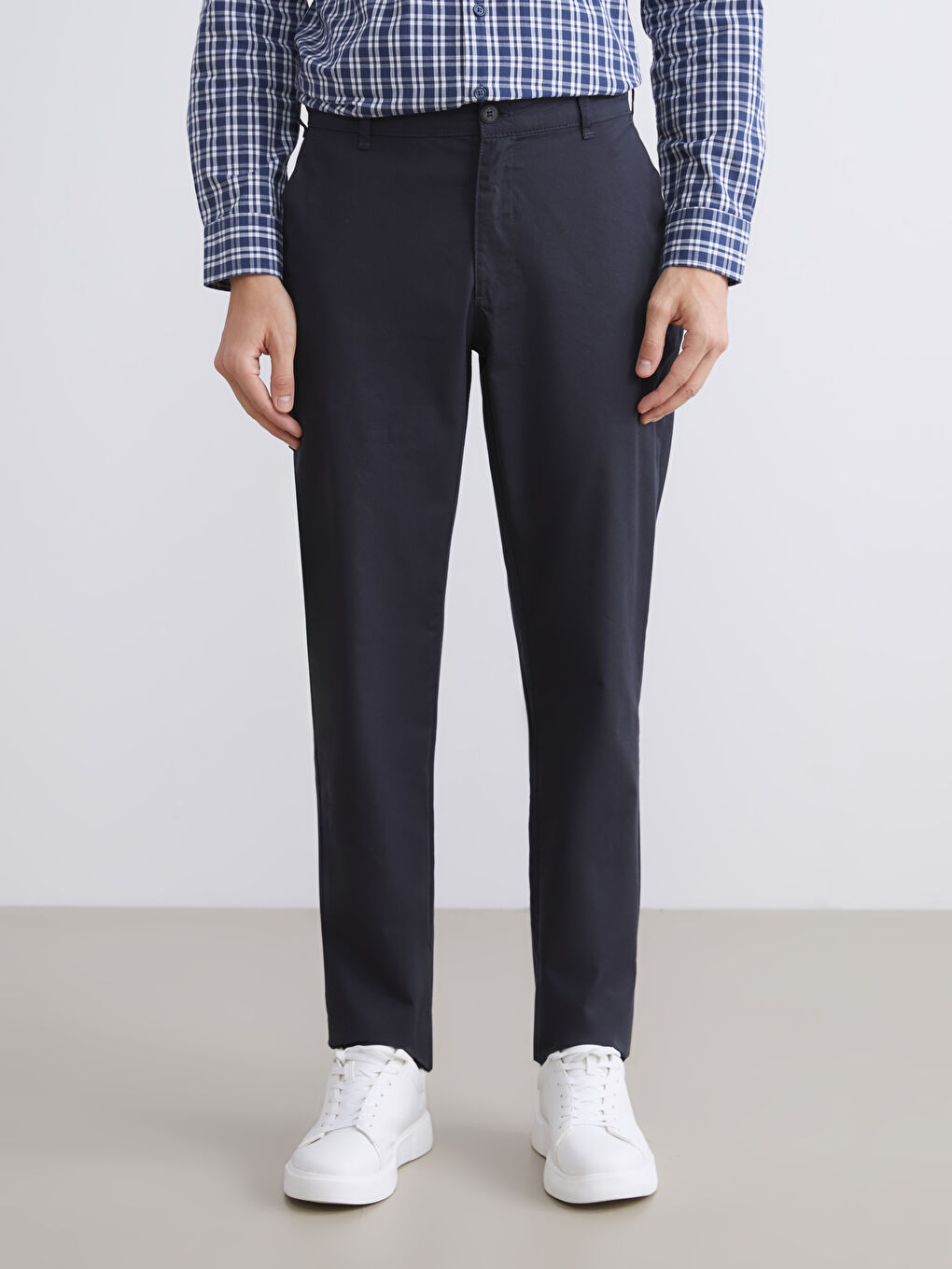 Lacivert Standart Kalıp Erkek Chino Pantolon-1