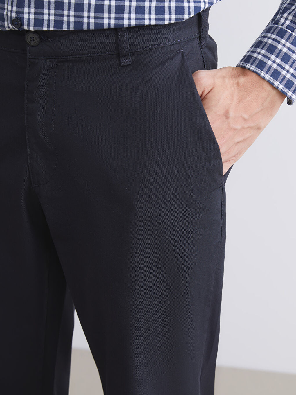 Lacivert Standart Kalıp Erkek Chino Pantolon-2