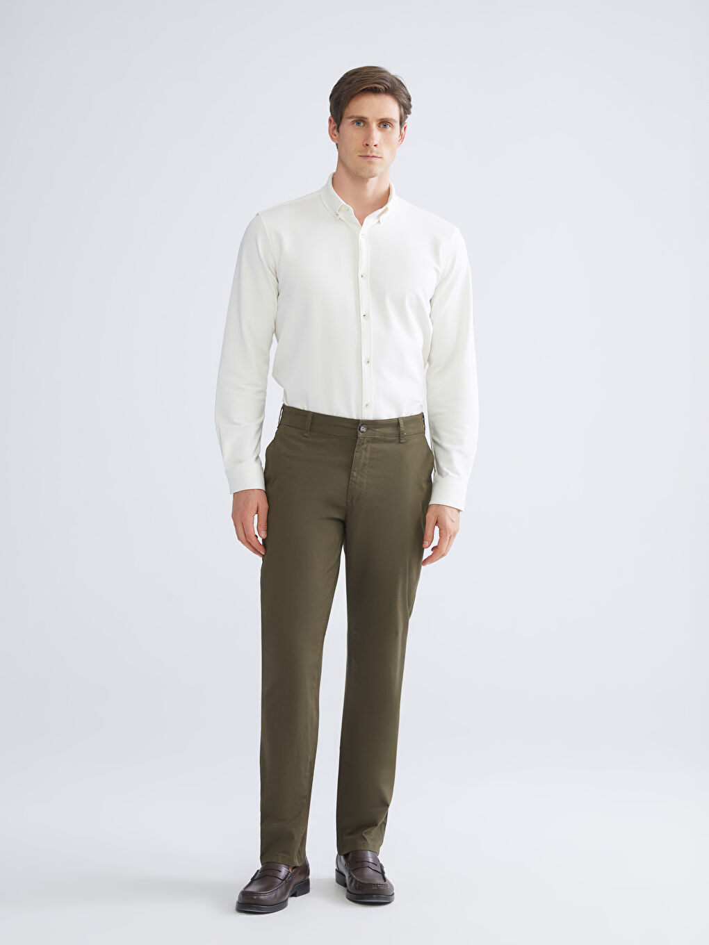 Haki Standart Kalıp Erkek Chino Pantolon