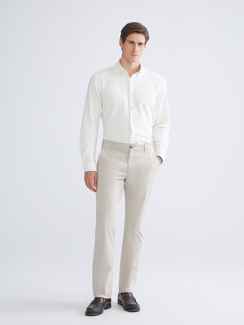 Bej Standart Kalıp Erkek Chino Pantolon