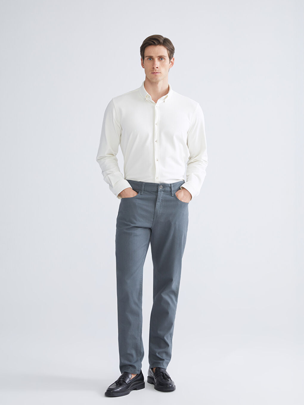 Antrasit Dar Kalıp Erkek Chino Pantolon