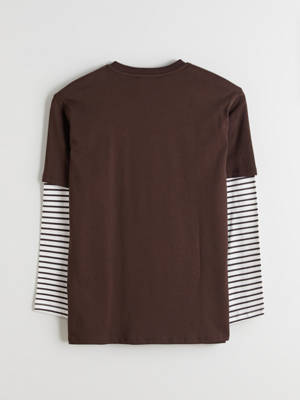 Kahverengi Bisiklet Yaka Çizgili Kadın Tunik-5