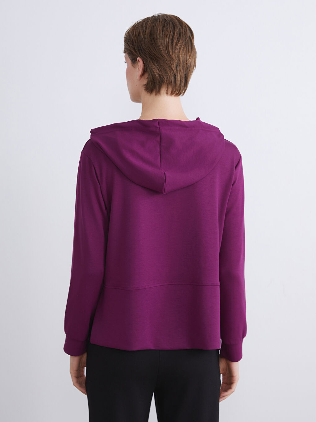 Mor Loose Fit Kadın Hoodie-7