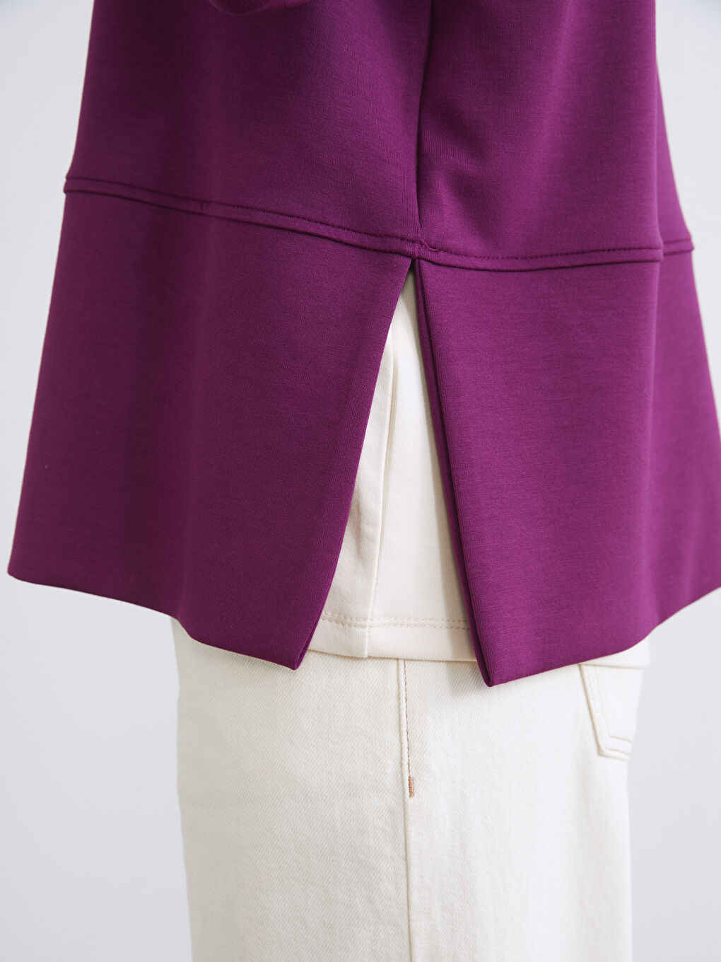 Mor Loose Fit Kadın Hoodie-4