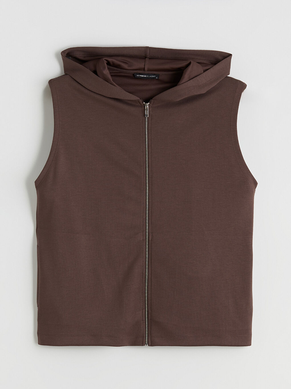 Kahverengi Kapüşonlu Kadın Yelek-4