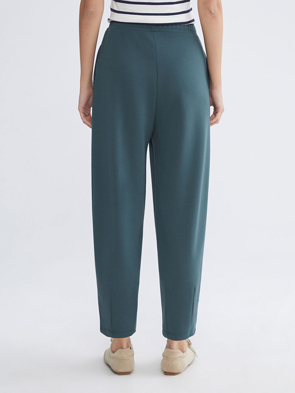 Yeşil Beli Lastikli Kadın Eşofman Altı-3