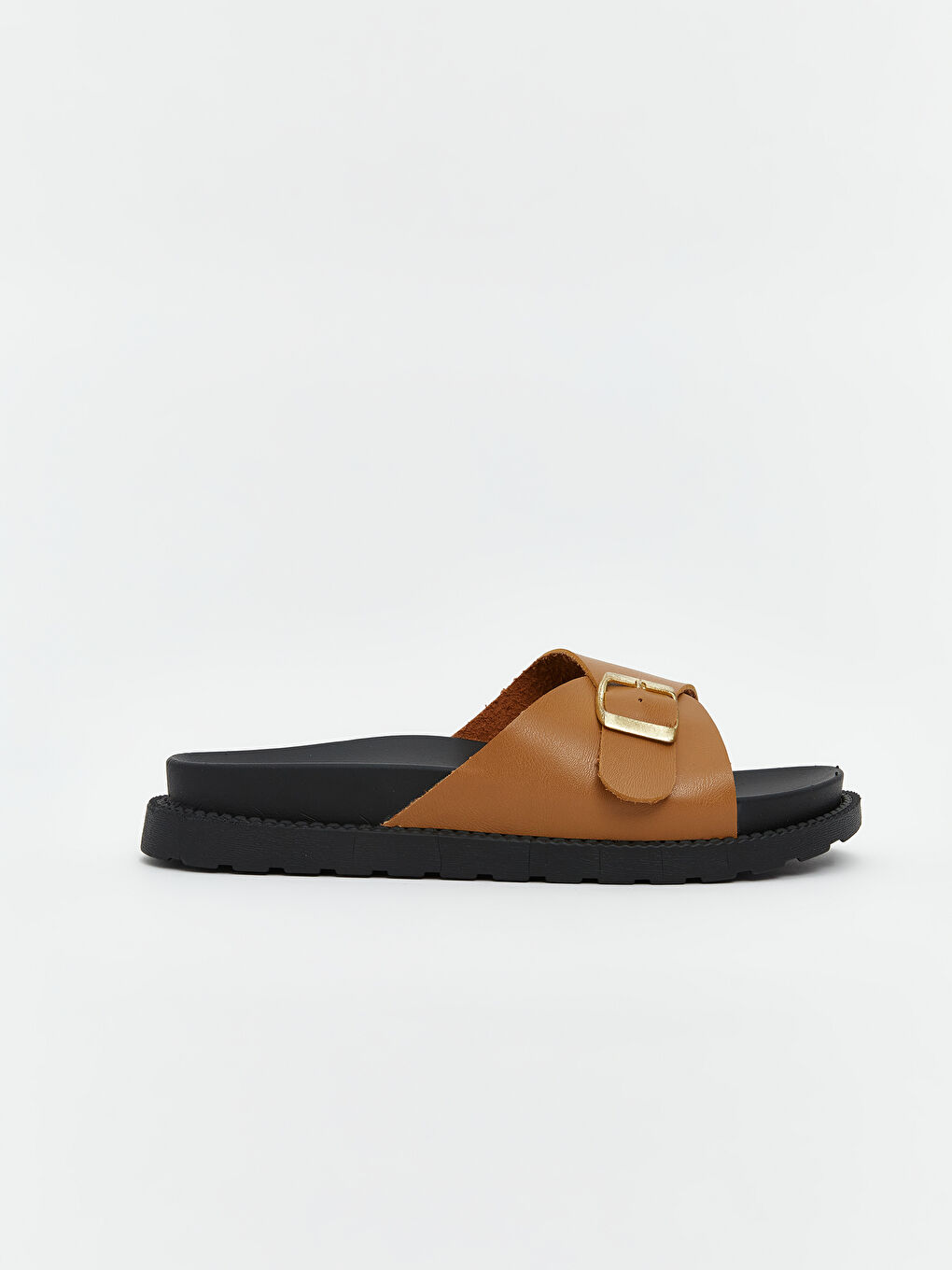 Buckle Detailed Single Strap Women's Slippers-1