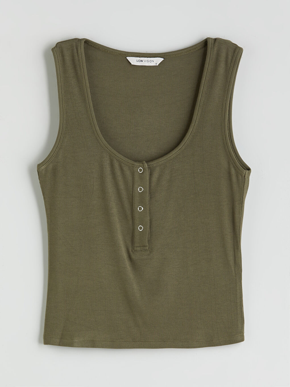 Ženska rebrasta top majica bez rukava u vrat-4