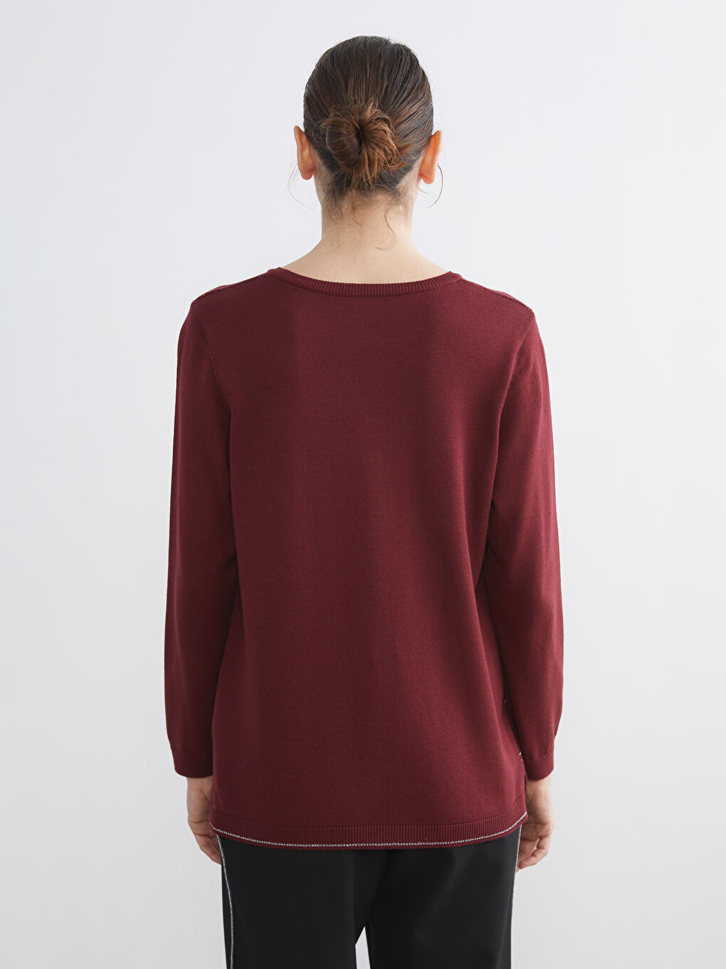 Crew Neck Striped Women's Knitwear Sweater-3