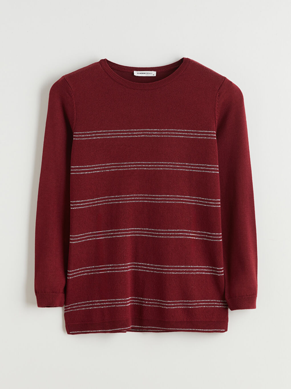 Crew Neck Striped Women's Knitwear Sweater-4