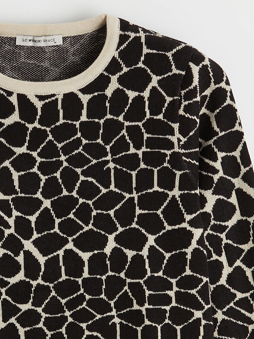 მრგვალი საყელო ნიმუშიანი ქალებისთვის ტრიკოტაჟის სვიტერი-5