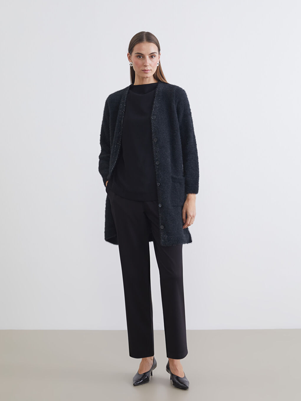 V Neck Women's Knitwear Cardigan-1