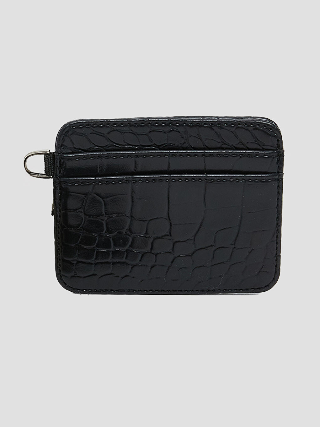 Siyah Kroko Desenli Kadın Kartlık