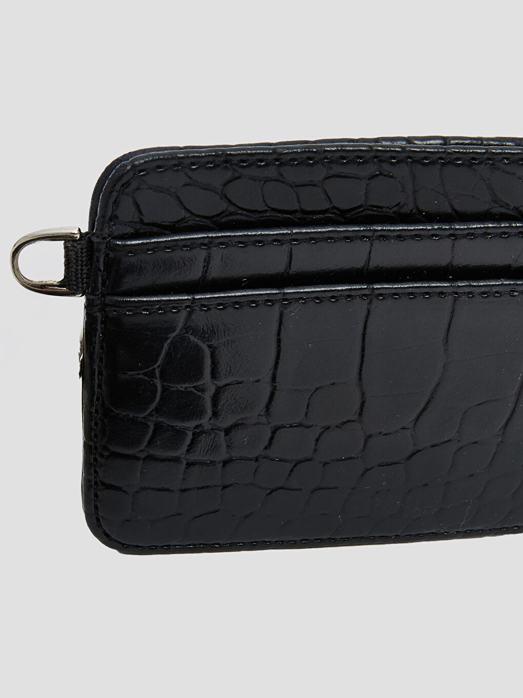 Siyah Kroko Desenli Kadın Kartlık-1