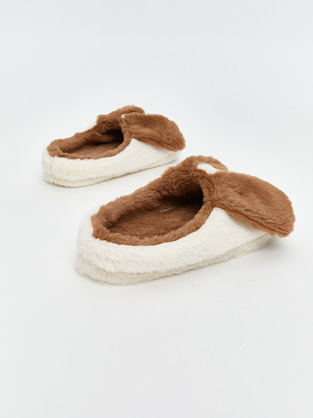 Bej Hayvan Figürlü Pelüş Erkek Çocuk Ev Terliği-4