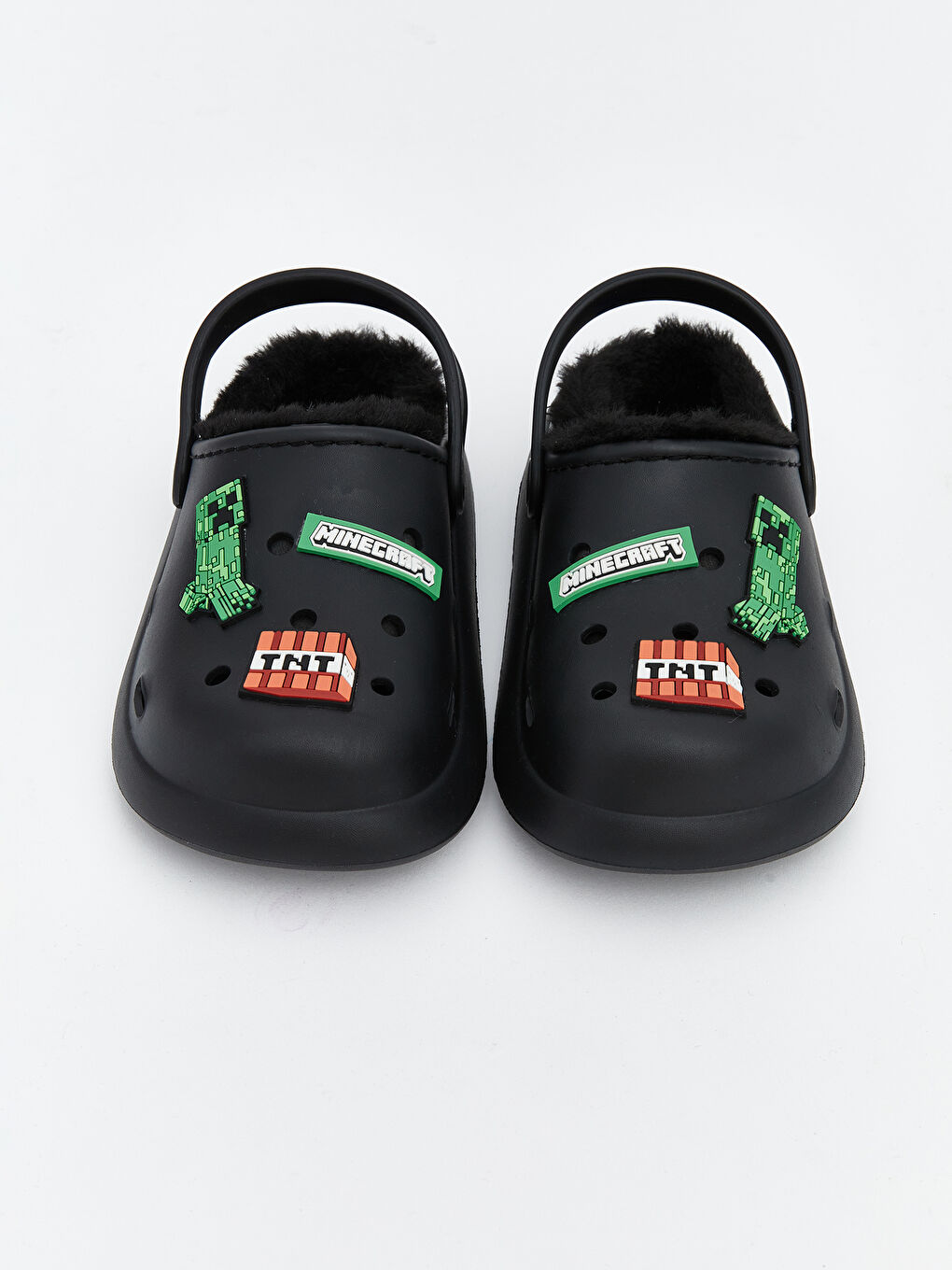 Siyah Minecraft Baskılı Erkek Bebek Ev Terliği-2