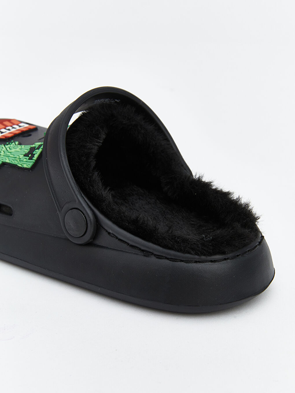 Siyah Minecraft Baskılı Erkek Bebek Ev Terliği-4