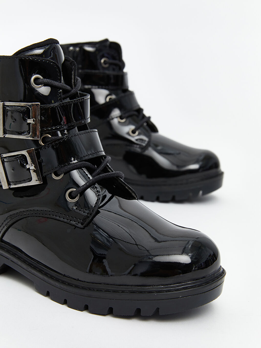 Faux Leather Zippered Girls' Boots-2