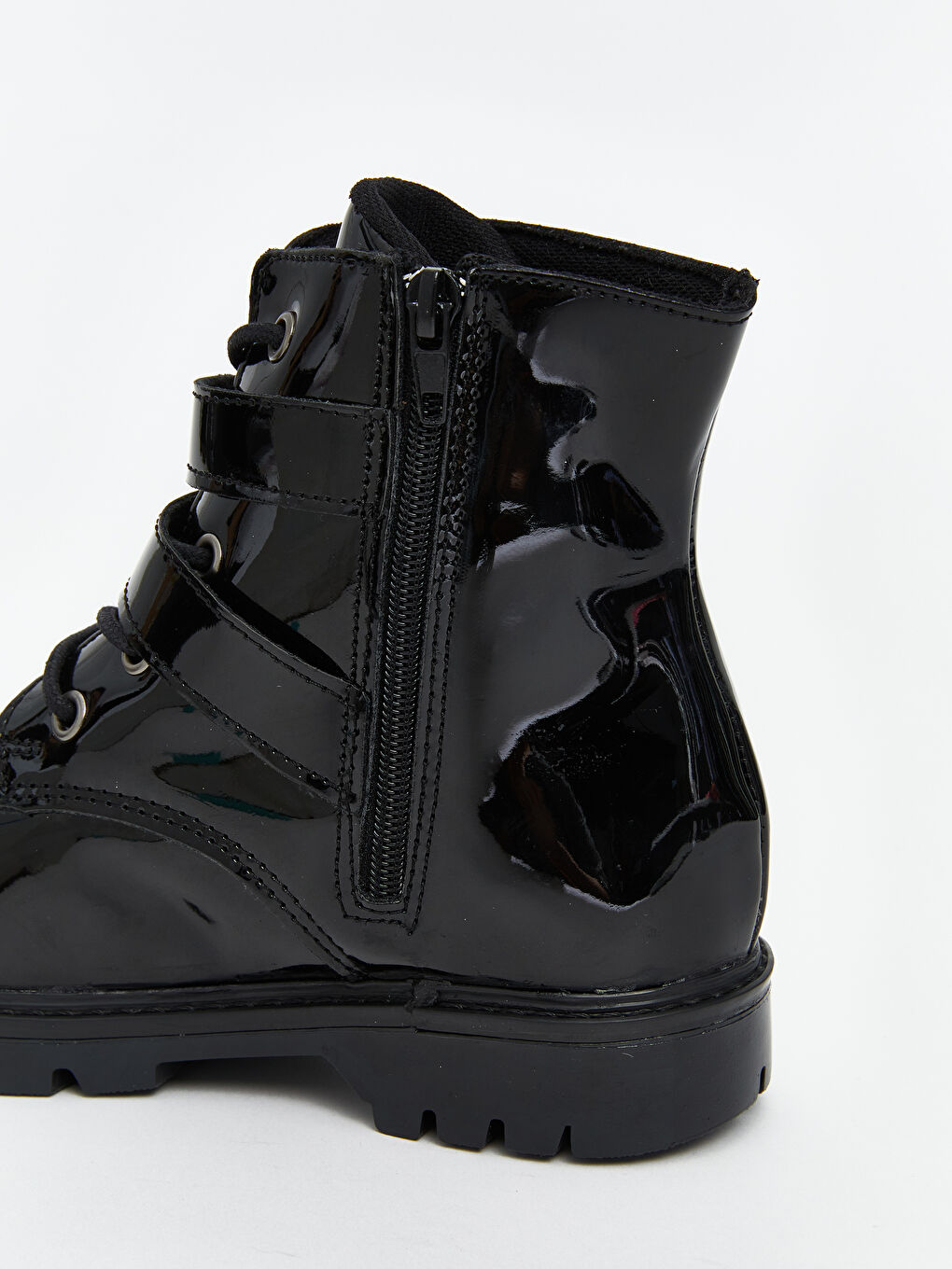 Faux Leather Zippered Girls' Boots-5