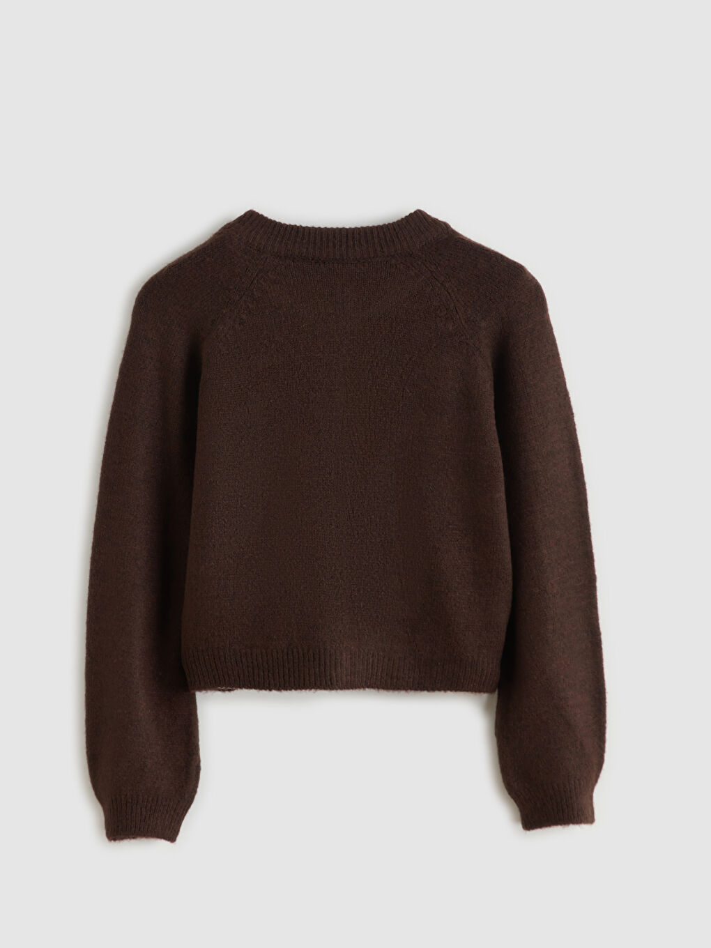 Crew Neck Girls Knitted Cardigan-1