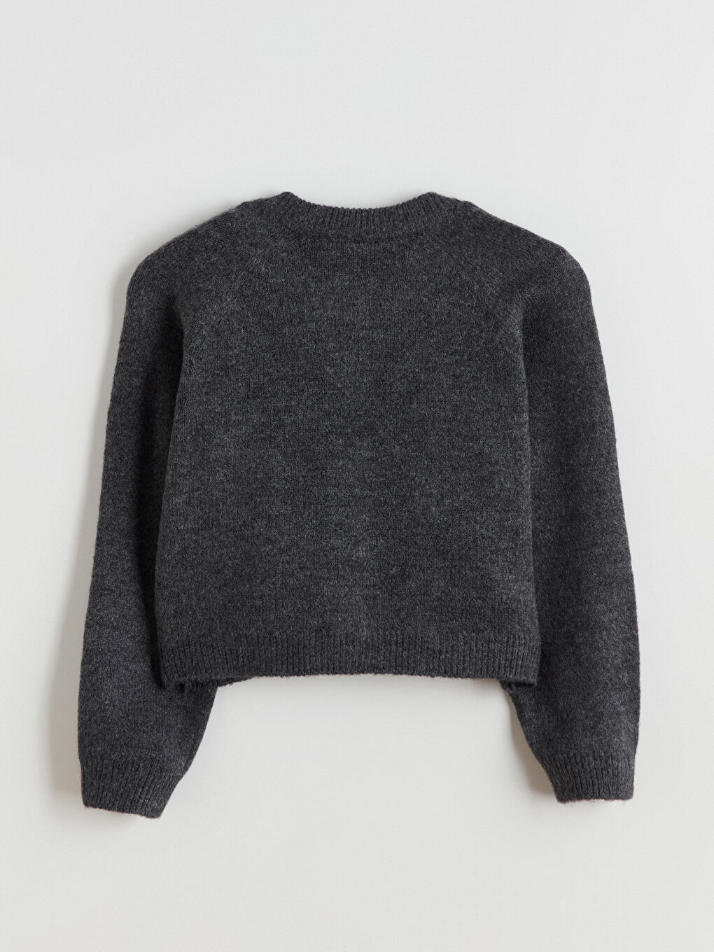 Crew Neck Girls Knitted Cardigan-2