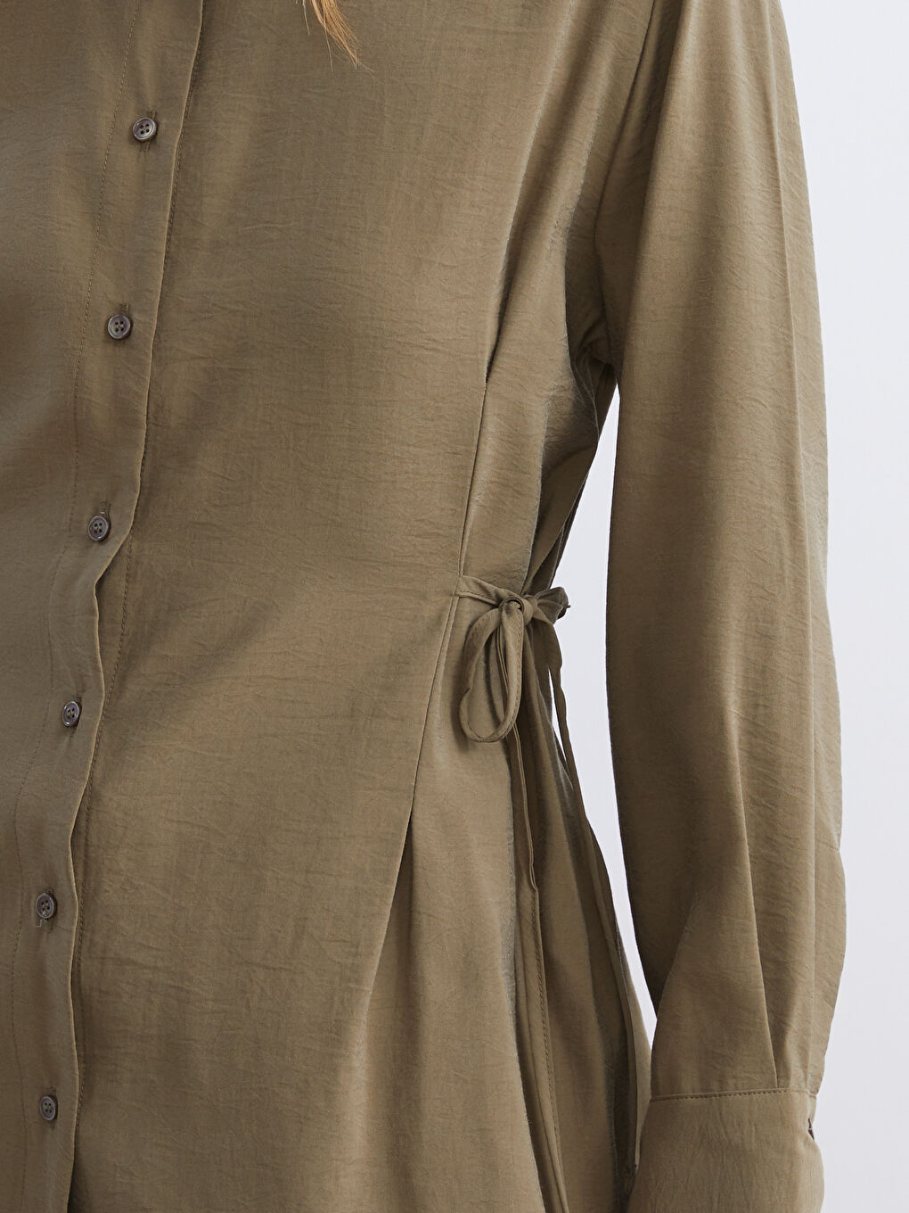 Yeşil Modal Karışımlı Kadın Gömlek Tunik-4