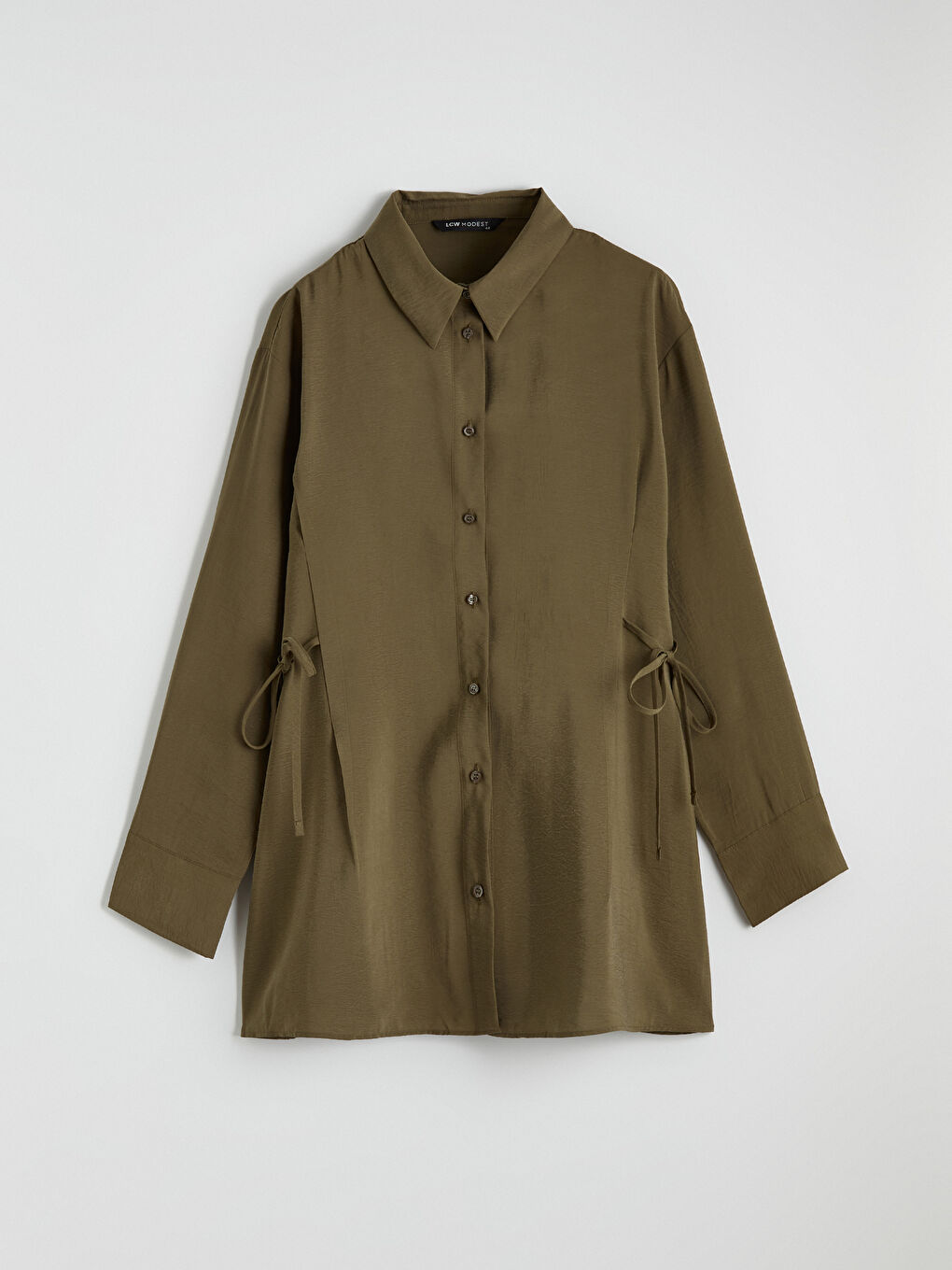 Yeşil Modal Karışımlı Kadın Gömlek Tunik-7