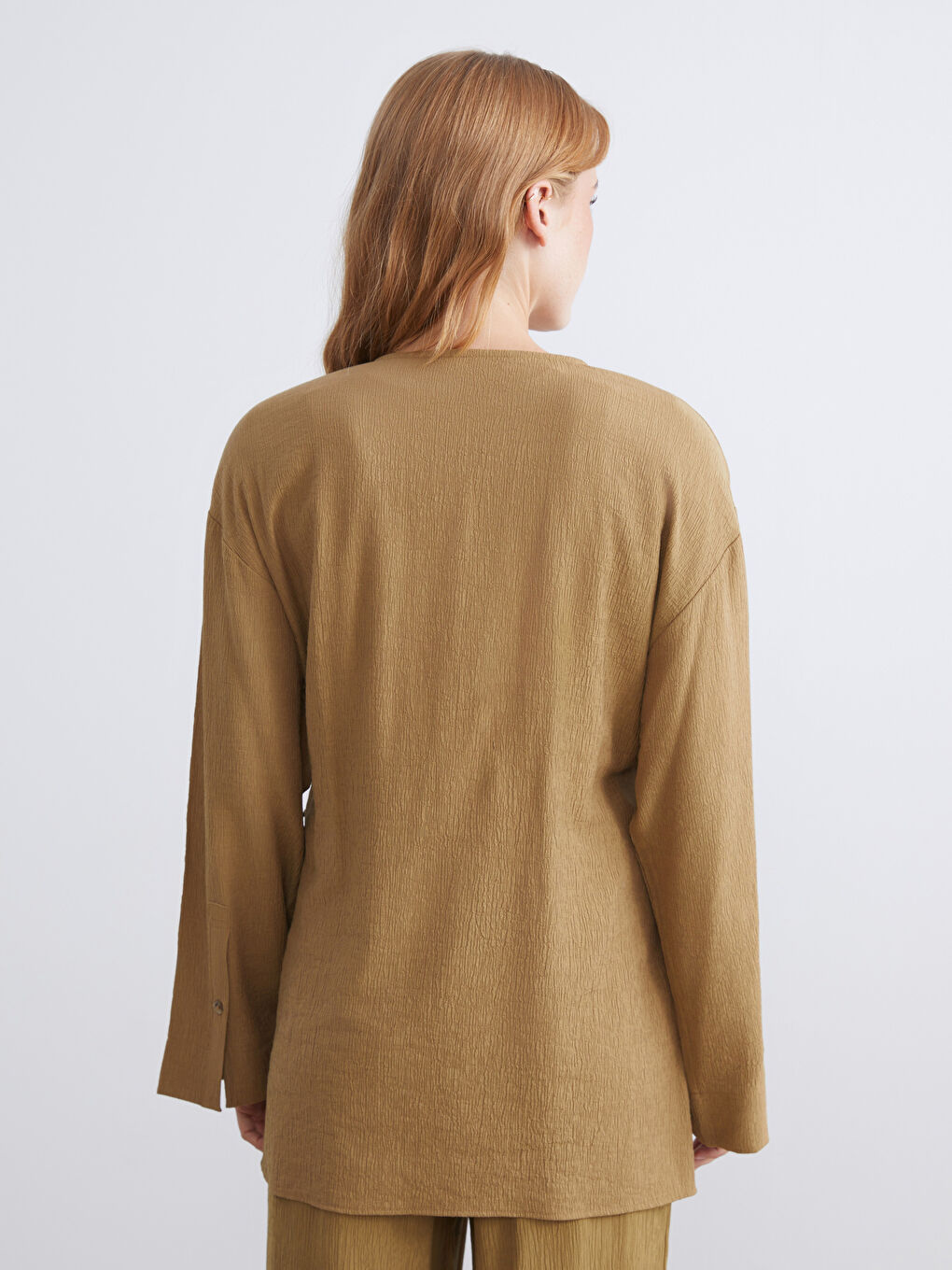 Double Breasted Textured Women's Kimono-5