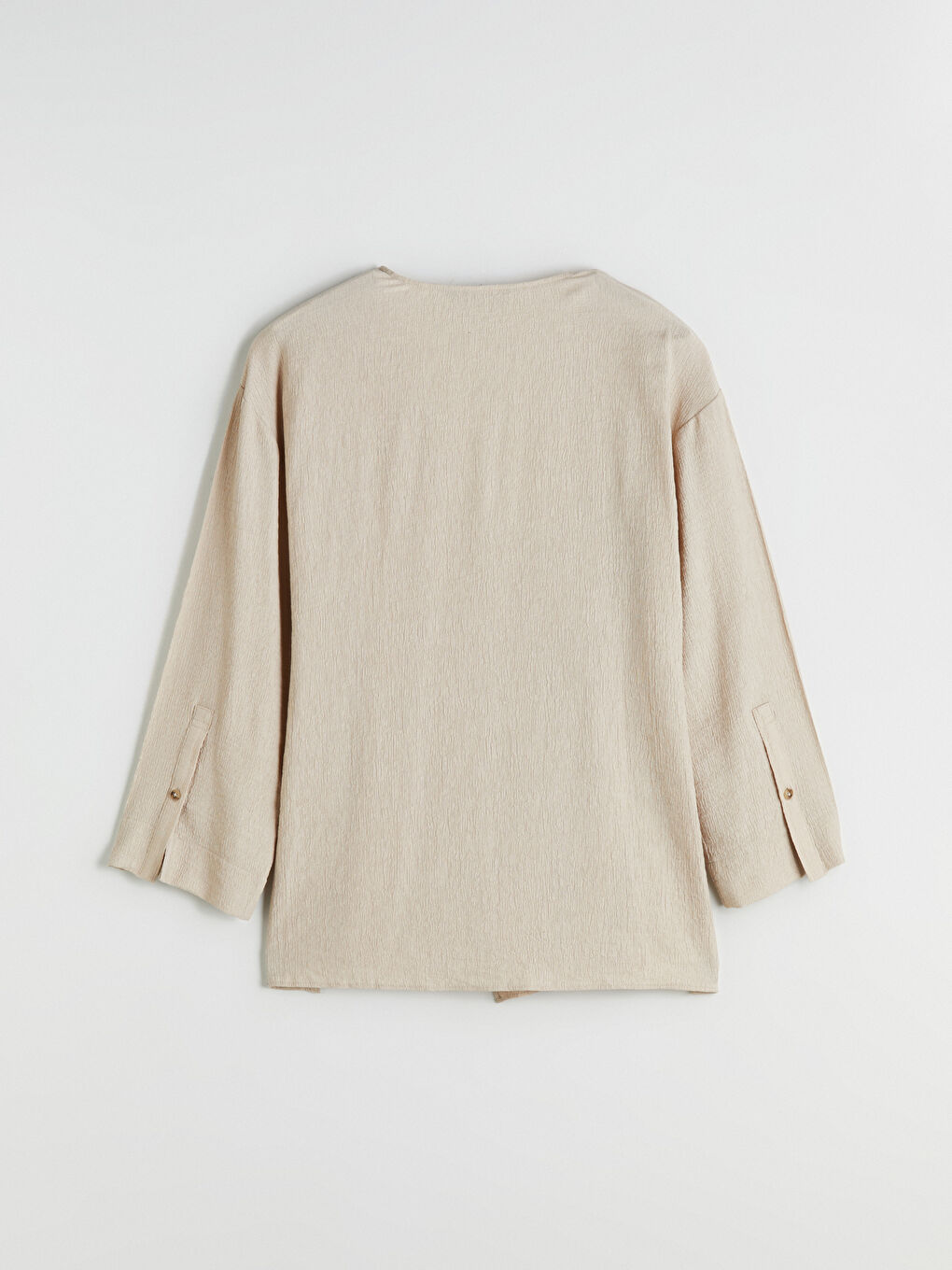 Bej Kruvaze Yaka Dokulu Kadın Kimono-9