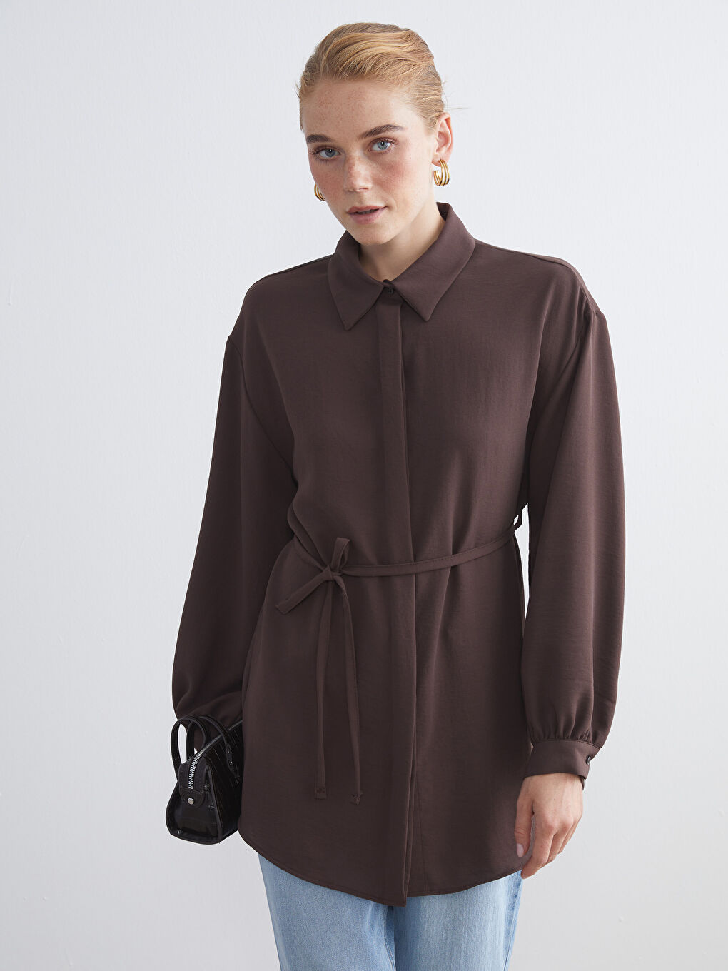 LCW Modest Oversize Women's Shirt Tunic -W5JG51Z8-HCN