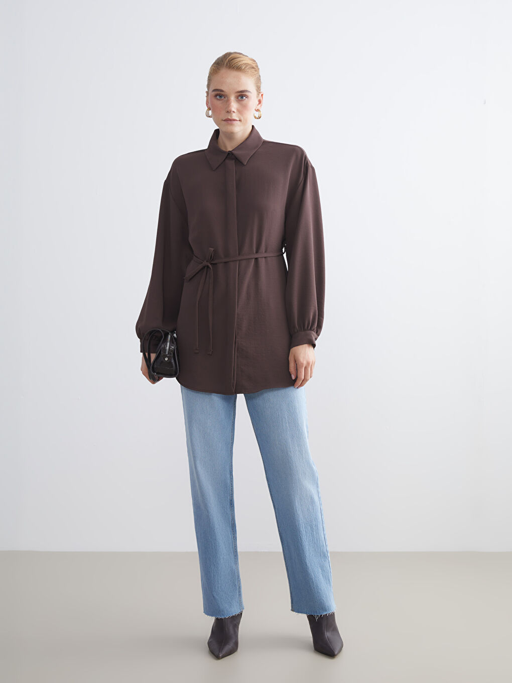 LCW Modest Oversize Women's Shirt Tunic -W5JG51Z8-HCN