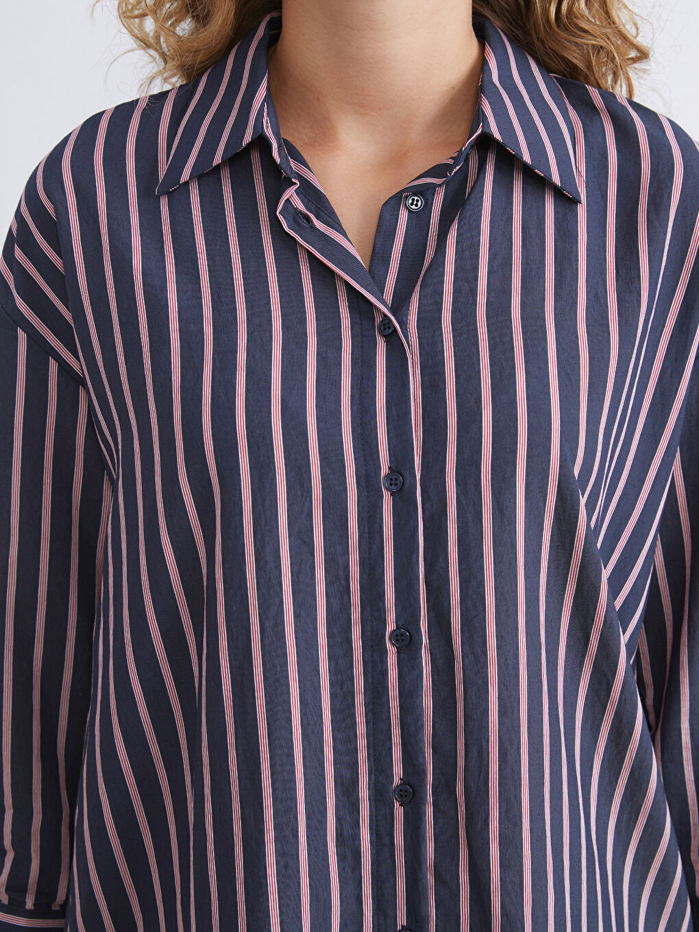 Striped Oversize Women's Shirt Tunic-2