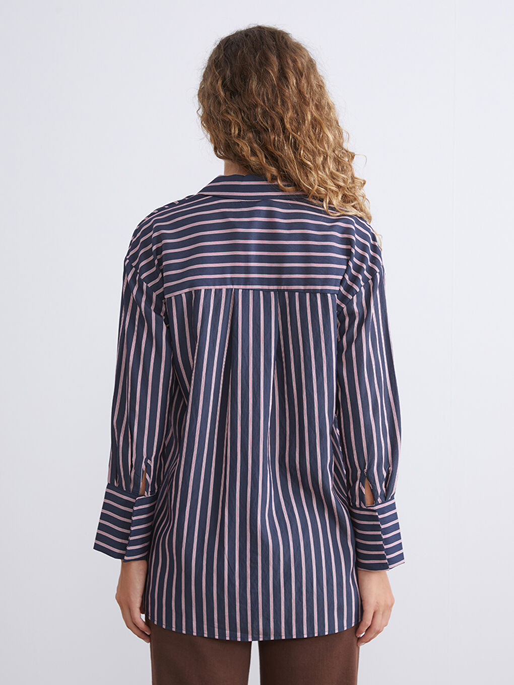 Striped Oversize Women's Shirt Tunic-3