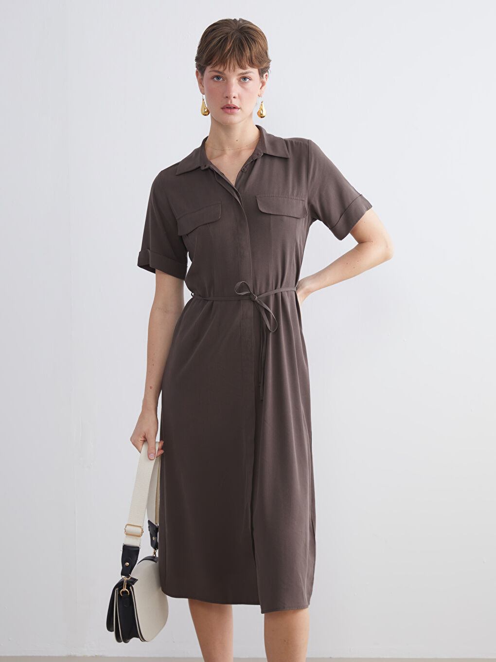 Платье-рубашка с поясом-2