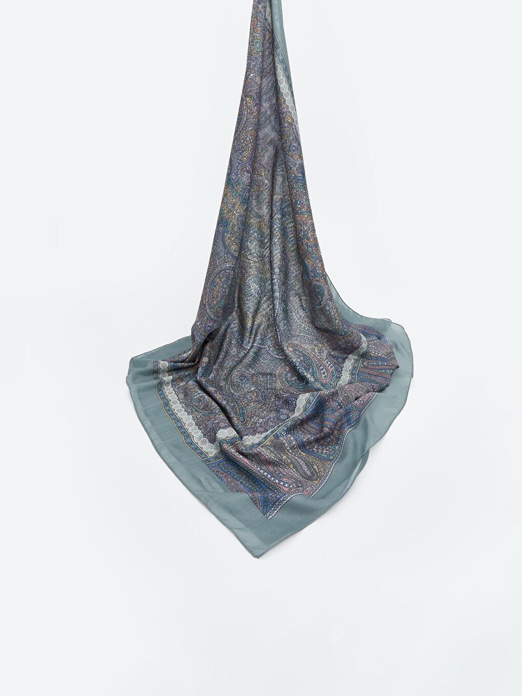 Yeşil Etnik Desenli Kadın Şal