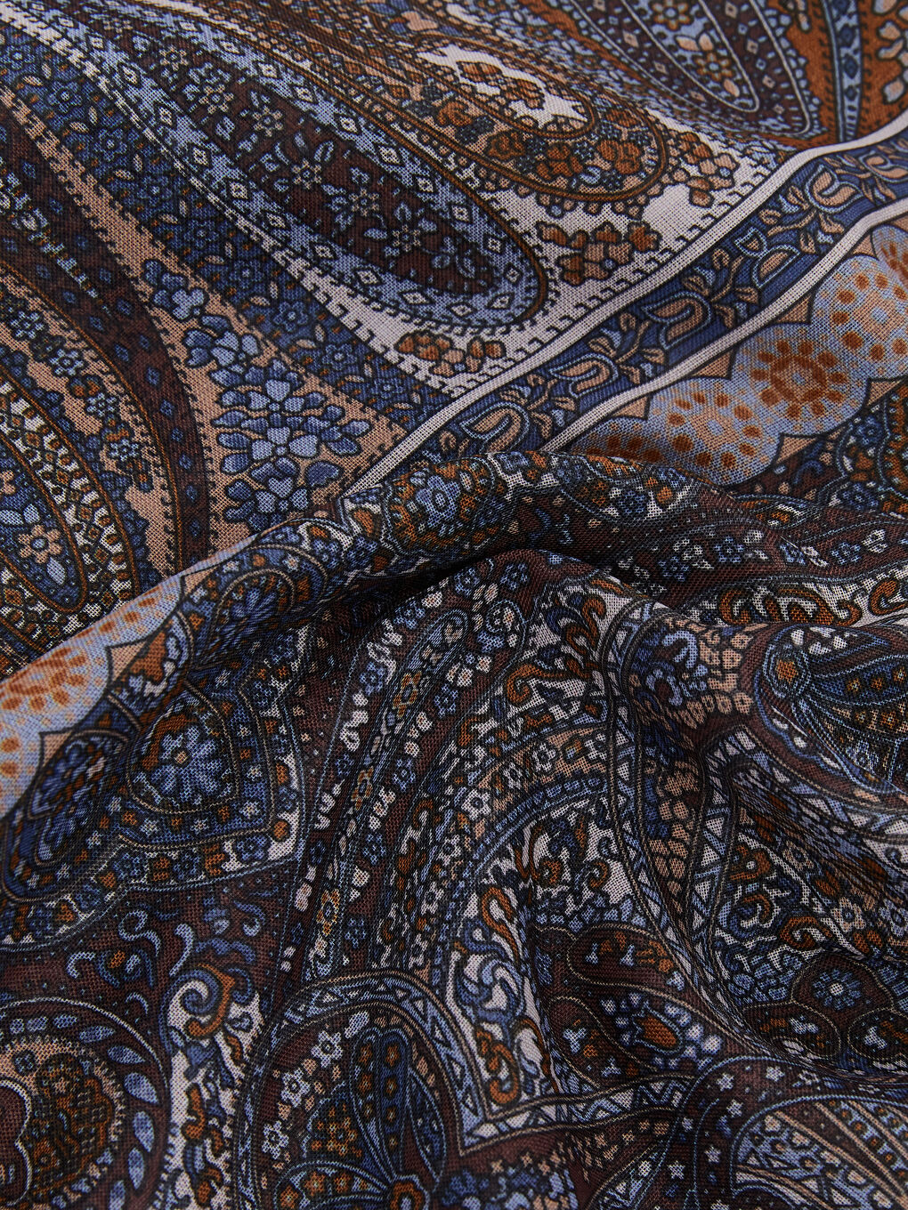 Kahverengi Etnik Desenli Kadın Şal-2