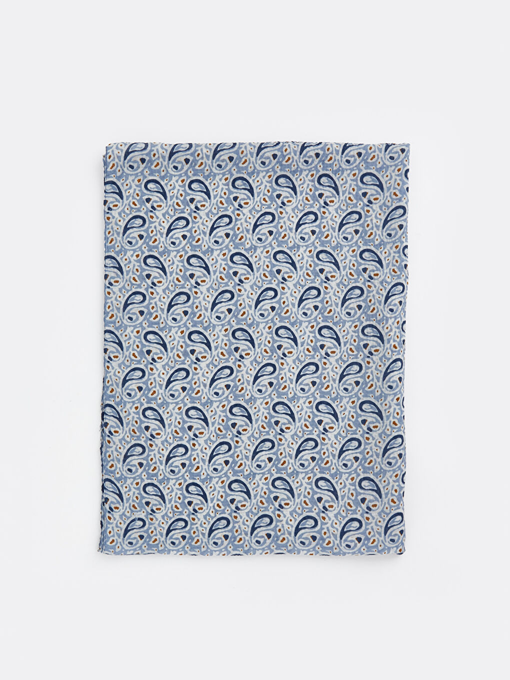 Mavi Etnik Desenli Kadın Şal-1