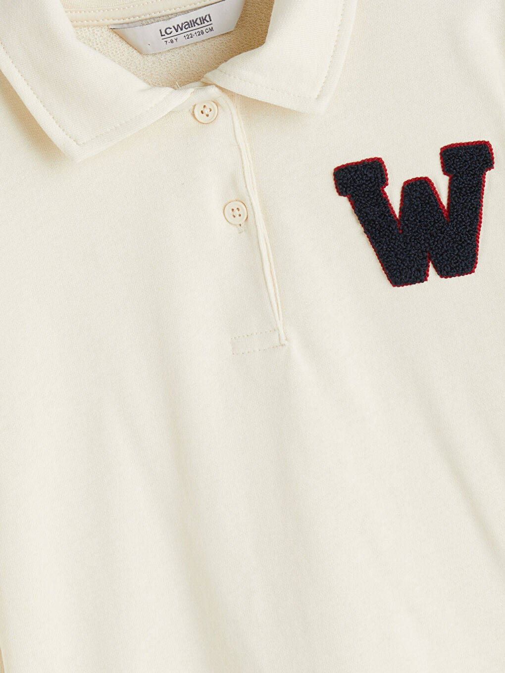 Ekru Polo Yaka Kız Çocuk Sweatshirt-1
