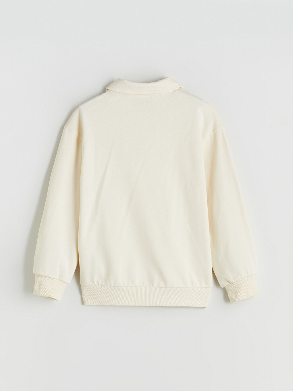 Ekru Polo Yaka Kız Çocuk Sweatshirt-2
