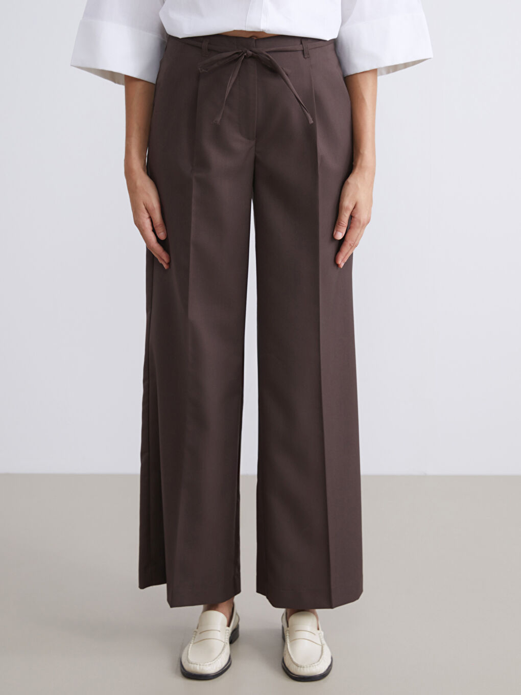 Woman BROWN Trousers-1