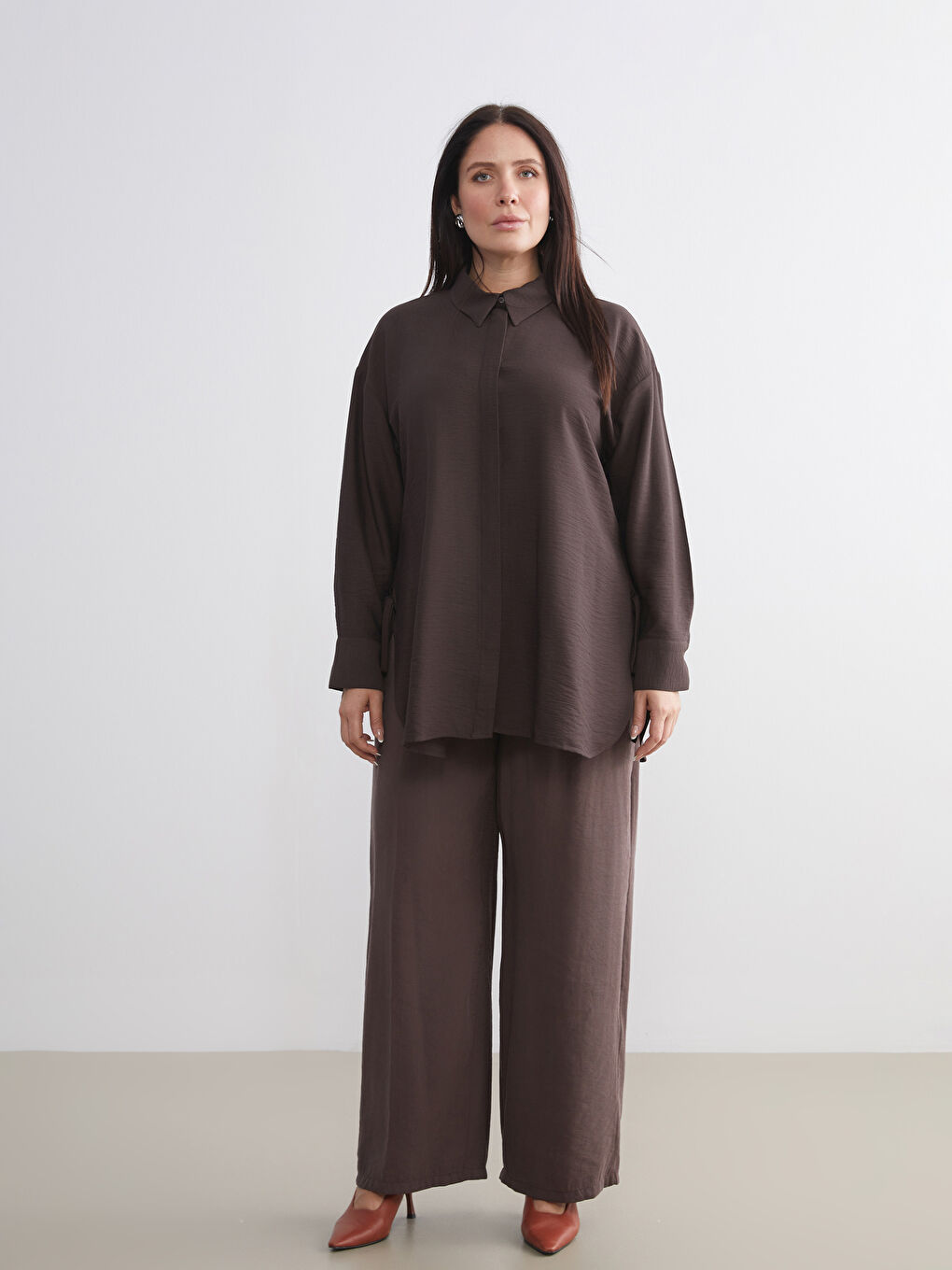 Woman BROWN Shirt Tunic-9