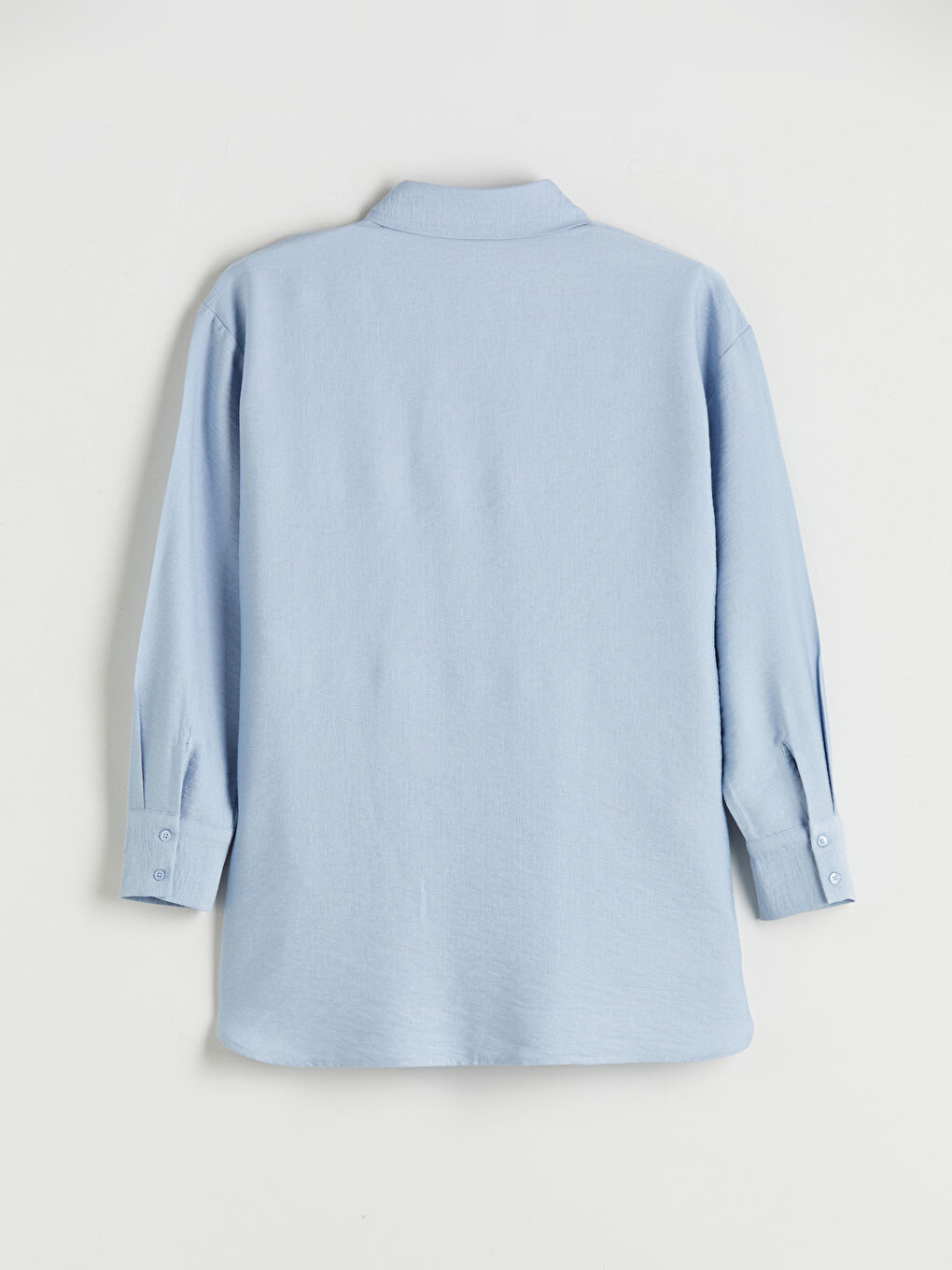 Mavi Gizli Patlı Kadın Gömlek Tunik-5