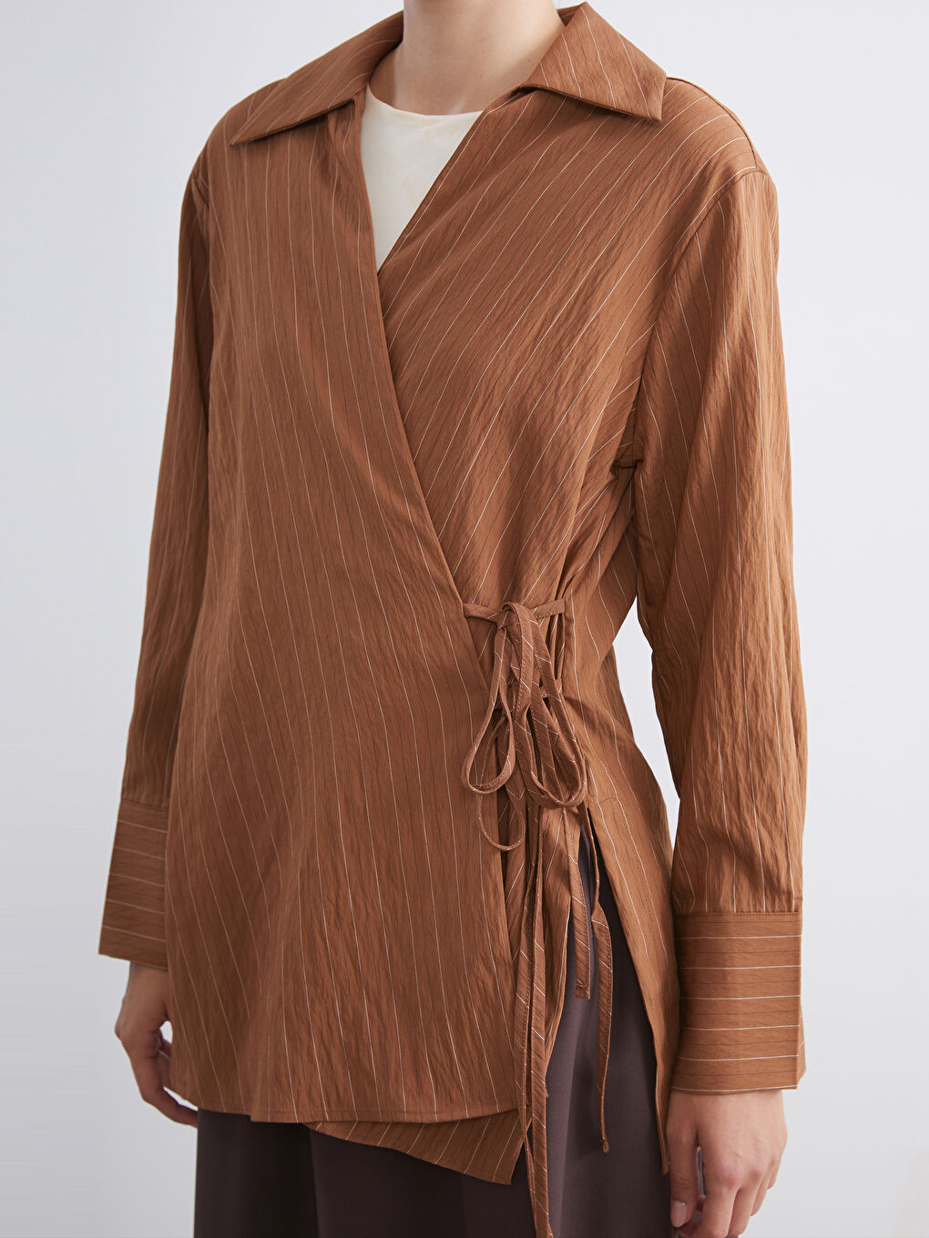 Женщины Коричневый Рубашка-3